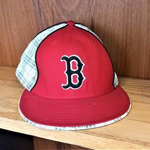 Graphic Embroidered Boston Red Sox Fitted Hat NWT 59Fifty sz 7 1/8 vented